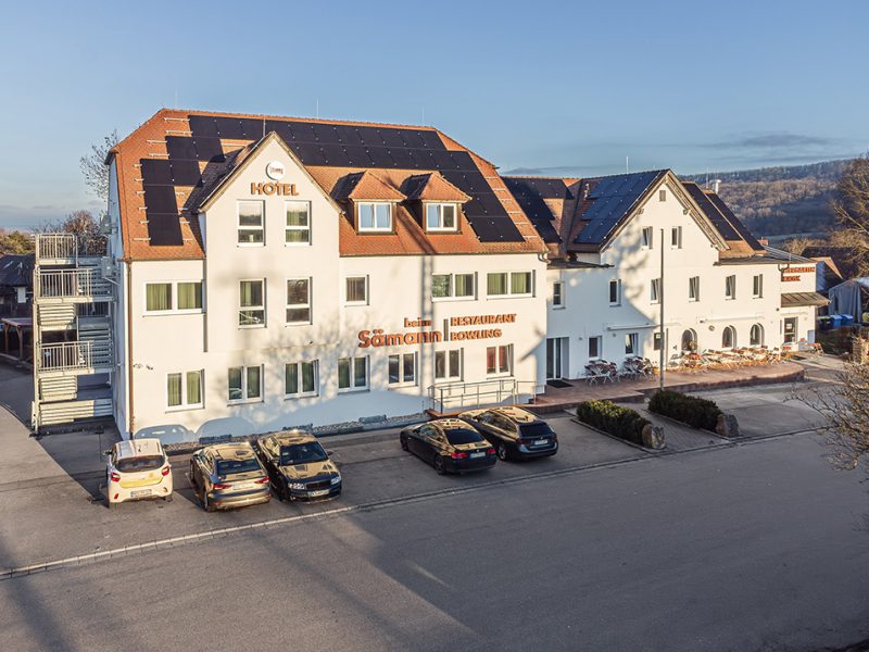 Légi felvétel a Gallmersgarten Smarthotelről